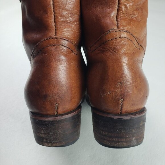 Freebird Alamo Leather Ankle Boot Womens 8 Brown Wool Lined Side Zip Weathered - Picture 9 of 14